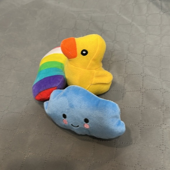 Vibrant Plush Cat Toy Set with Duck Cloud Rainbow toy set of 3 NWT - Picture 4 of 4